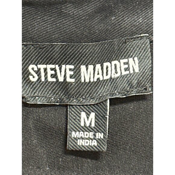 Steve Madden Womens Size M Black Denim Jumpsuit Long Sleeve Zip Front New - Picture 2 of 14